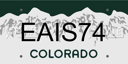 EAIS74 Colorado License Plate