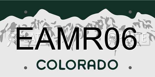 EAMR06 Colorado License Plate