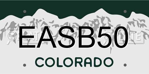 EASB50 Colorado License Plate