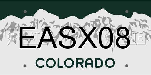 EASX08 Colorado License Plate