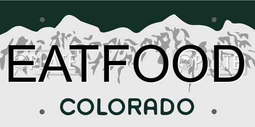 EATFOOD Colorado License Plate