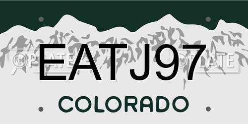 EATJ97 Colorado License Plate