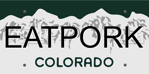 EATPORK Colorado License Plate