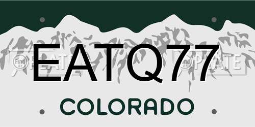 EATQ77 Colorado License Plate