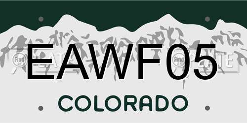 EAWF05 Colorado License Plate