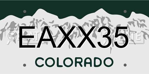EAXX35 Colorado License Plate
