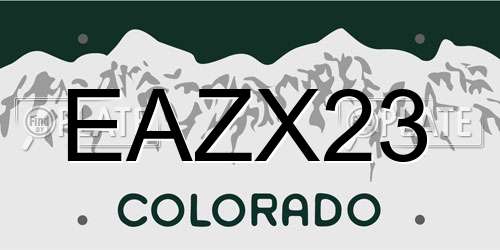 EAZX23 Colorado License Plate