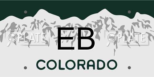 EB Colorado License Plate