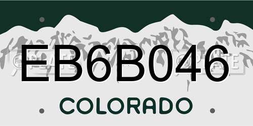 EB6B046 Colorado License Plate