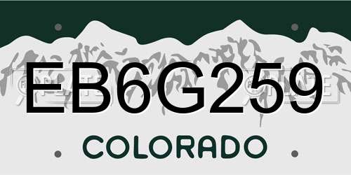 EB6G259 Colorado License Plate
