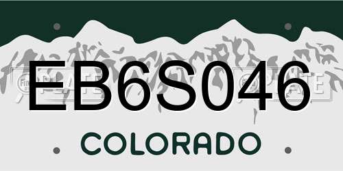 EB6S046 Colorado License Plate