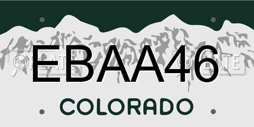 EBAA46 Colorado License Plate