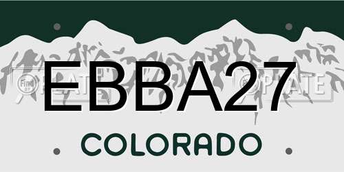 EBBA27 Colorado License Plate