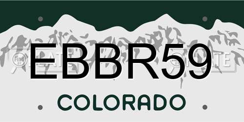 EBBR59 Colorado License Plate