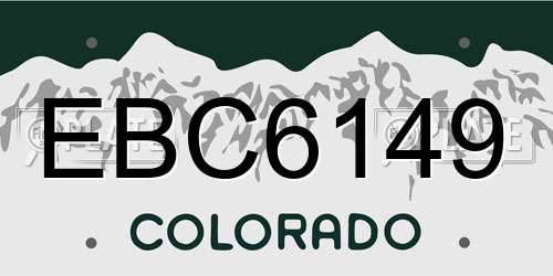 EBC6149 Colorado License Plate
