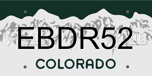 EBDR52 Colorado License Plate