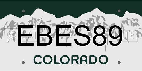 EBES89 Colorado License Plate