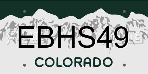 EBHS49 Colorado License Plate