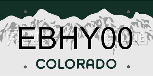 EBHY00 Colorado License Plate