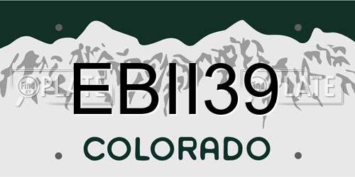 EBII39 Colorado License Plate