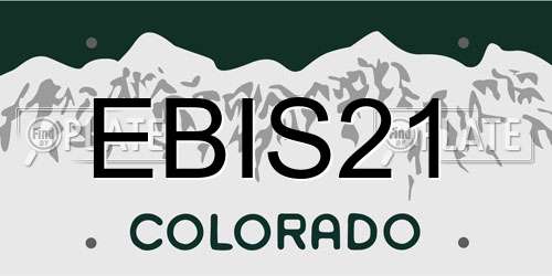 EBIS21 Colorado License Plate