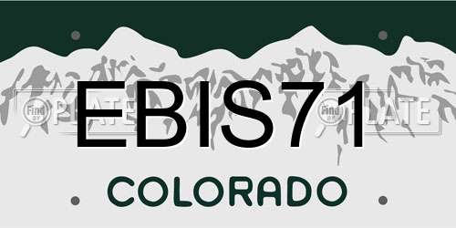 EBIS71 Colorado License Plate