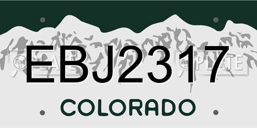 EBJ2317 Colorado License Plate