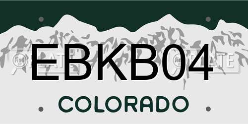 EBKB04 Colorado License Plate
