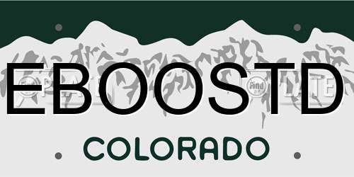 EBOOSTD Colorado License Plate
