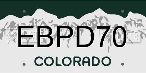 EBPD70 Colorado License Plate