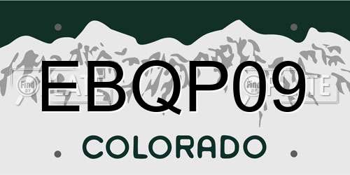 EBQP09 Colorado License Plate