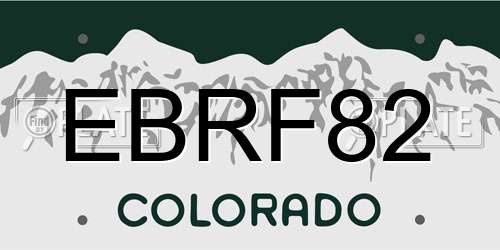 EBRF82 Colorado License Plate