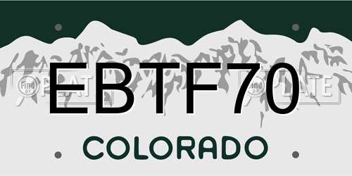 EBTF70 Colorado License Plate