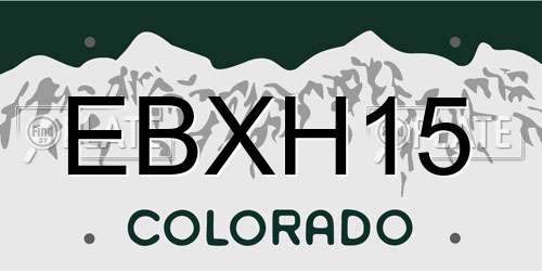 EBXH15 Colorado License Plate