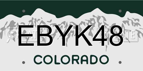 EBYK48 Colorado License Plate