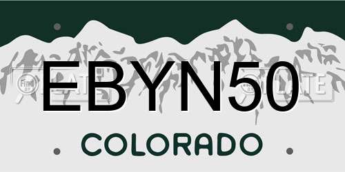 EBYN50 Colorado License Plate
