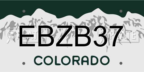 EBZB37 Colorado License Plate