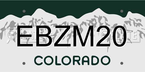 EBZM20 Colorado License Plate
