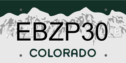 EBZP30 Colorado License Plate
