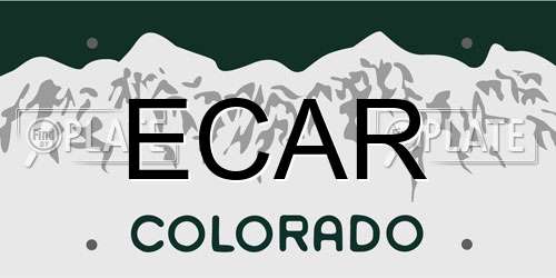 ECAR Colorado License Plate