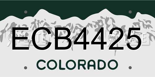 ECB4425 Colorado License Plate