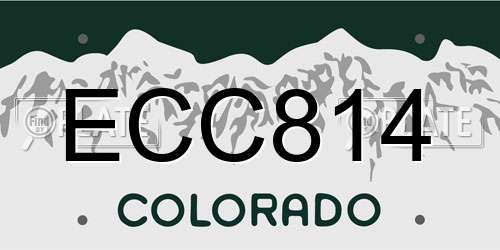 ECC814 Colorado License Plate