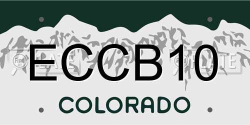 ECCB10 Colorado License Plate