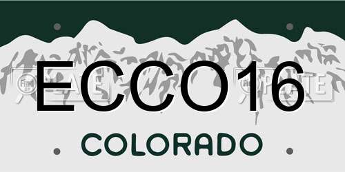 ECCO16 Colorado License Plate