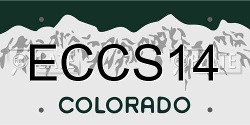 ECCS14 Colorado License Plate