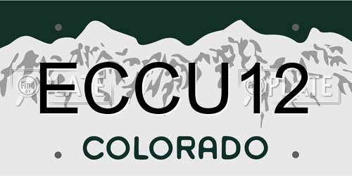 ECCU12 Colorado License Plate