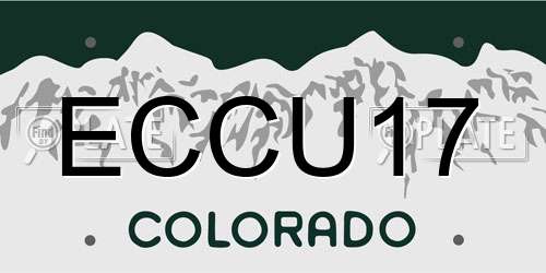 ECCU17 Colorado License Plate