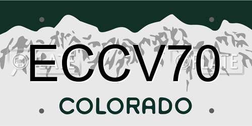 ECCV70 Colorado License Plate