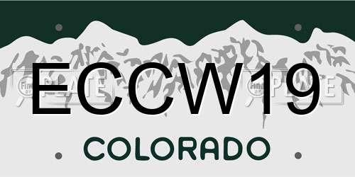 ECCW19 Colorado License Plate