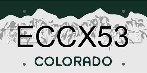 ECCX53 Colorado License Plate